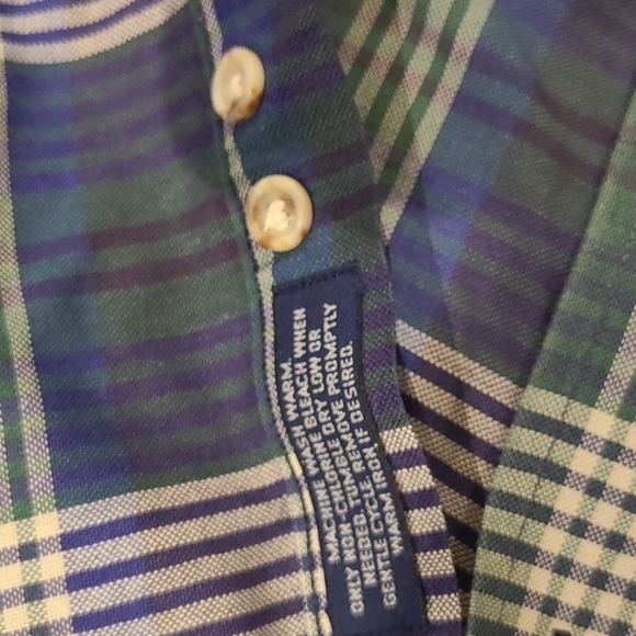 john Ashford Blue & Green Plaid Button-Up Shirt - Picture 4 of 4